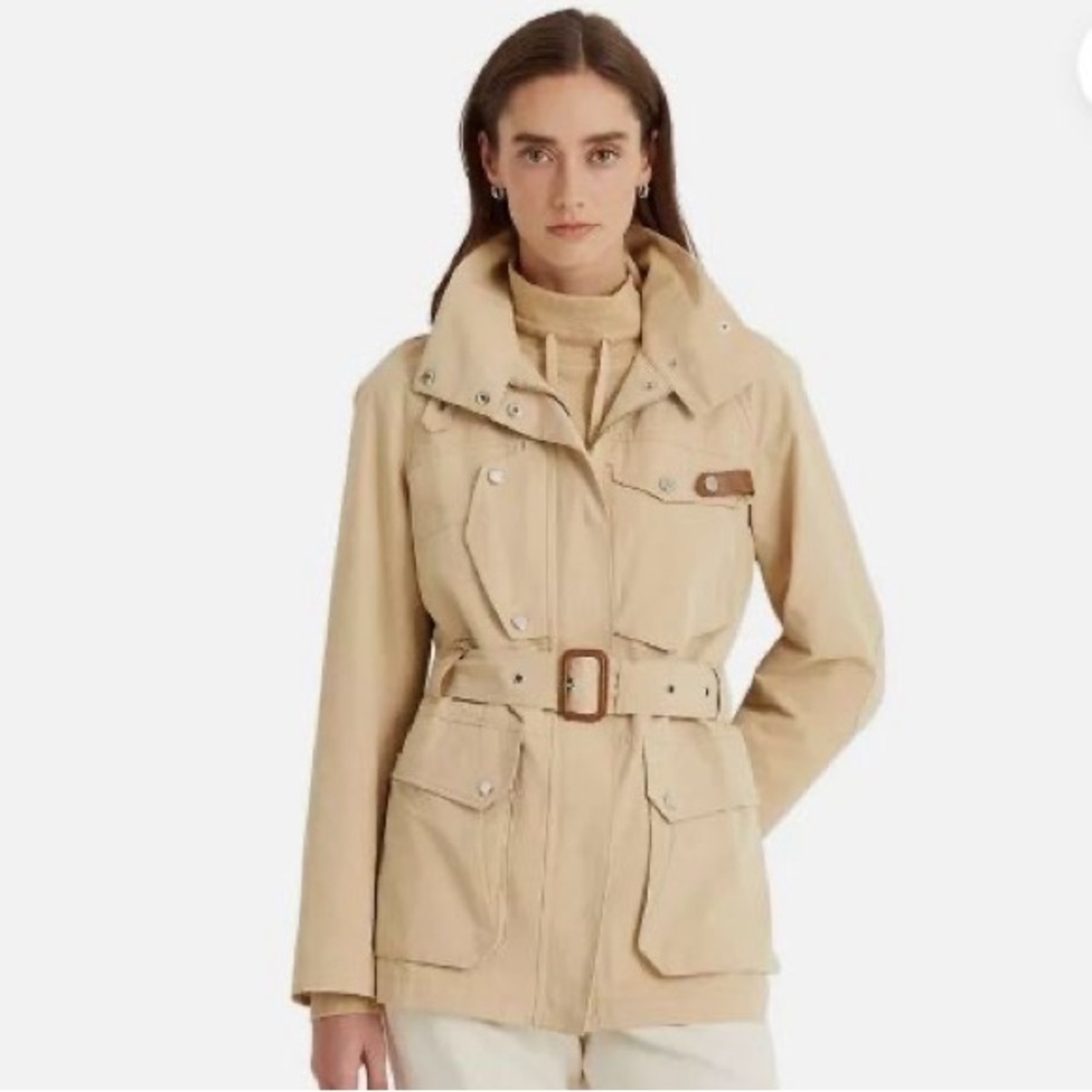 Women's Beige Belted Jacket